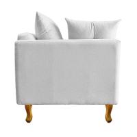 Recamier Azura 185cm Com Almofada Lado Direito Suede Cor Branco - 5