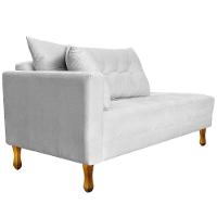 Recamier Azura 185cm Com Almofada Lado Direito Suede Cor Branco - 6