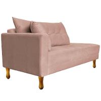 Recamier Azura 185cm Com Almofada Lado Direito Suede Cor Rosê - 9