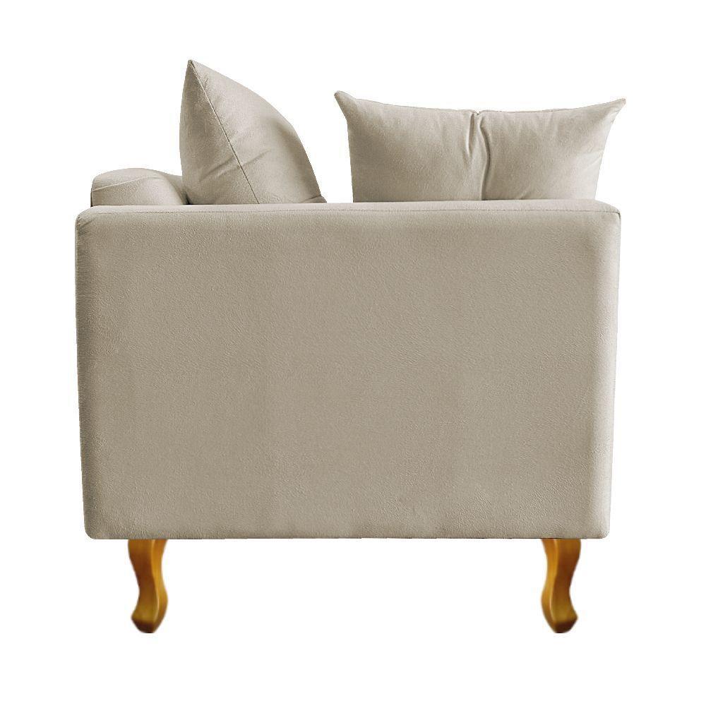 Recamier Azura 185cm Com Almofada Lado Direito Suede Cor Bege - 6