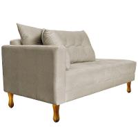 Recamier Azura 185cm Com Almofada Lado Direito Suede Cor Bege - 7