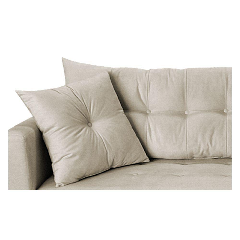 Recamier Azura 185cm Com Almofada Lado Direito Suede Cor Bege - 2