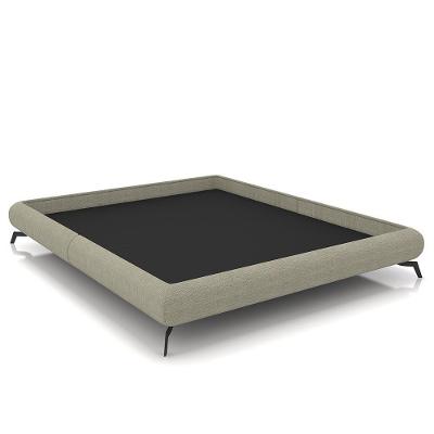 Cama Casal Base Box 138x188cm Pés De Ferro Cold P02 Linho Bege - Mpozenato