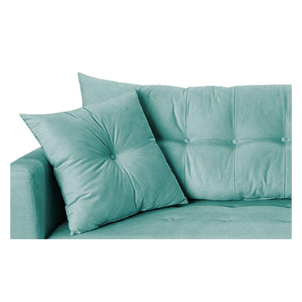 Recamier Azura 185cm Com Almofada Lado Direito Suede Cor Azul Tiffany - 2
