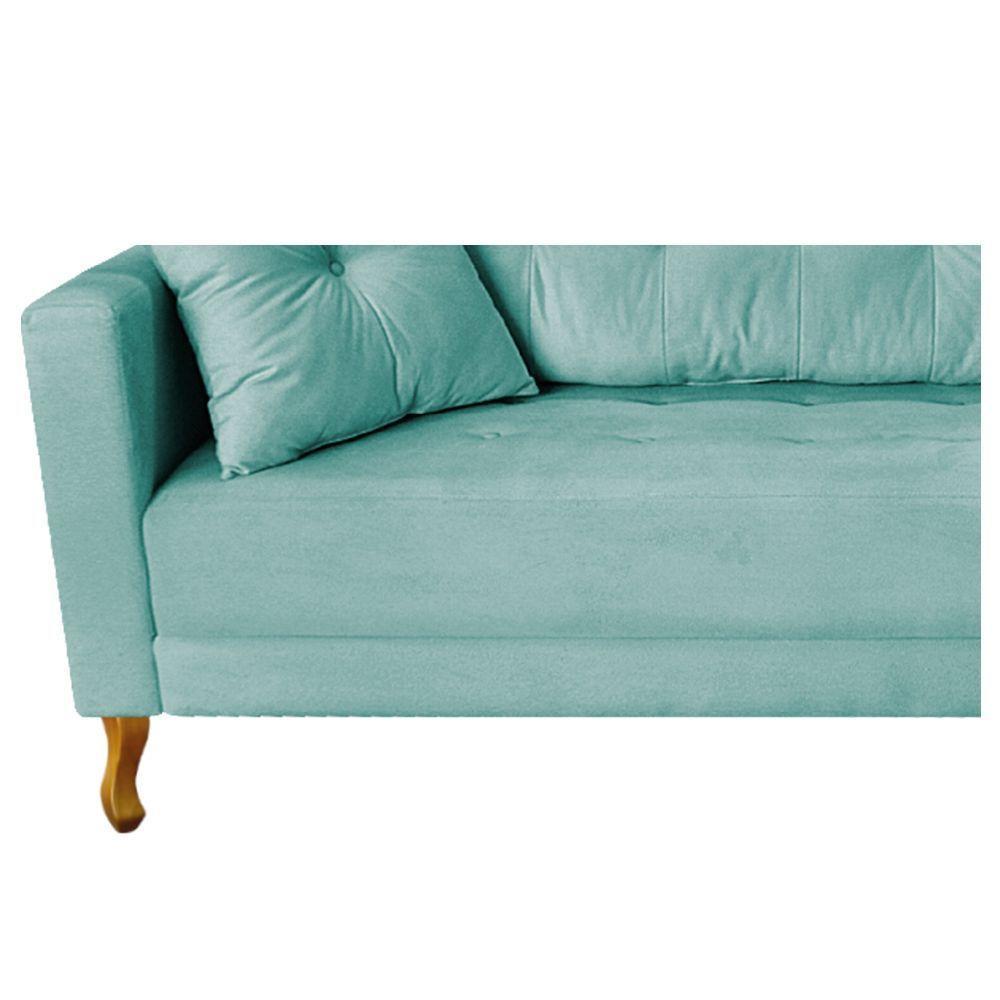 Recamier Azura 185cm Com Almofada Lado Direito Suede Cor Azul Tiffany - 2