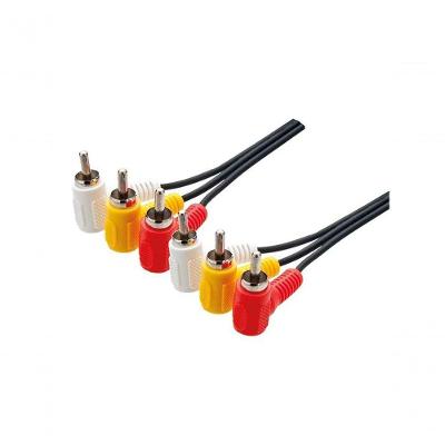 Cabo De áudio E Vídeo 3rca +3rca Níquel 90+90 Graus 1,5m