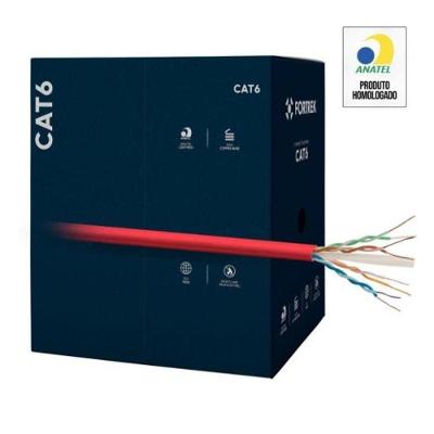 Cabo De Rede Cat6 305m Fortrek Fk 510c Cmx Vermelho - Cx - 305