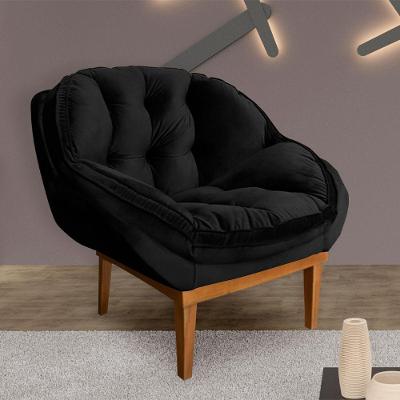 Poltrona Decorativa Marcela Veludo Preto