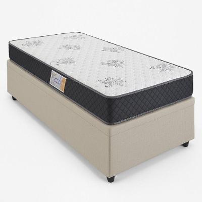 Conjunto Box Baú Solteiro E Colchão Gazin Supreme D33 Bege/preto