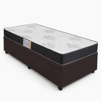 Conjunto Box Baú Solteiro E Colchão Gazin Supreme D33 Tabaco/preto