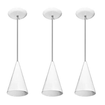 Lustre Pendente Balcão Cozinha Branco 03 Un