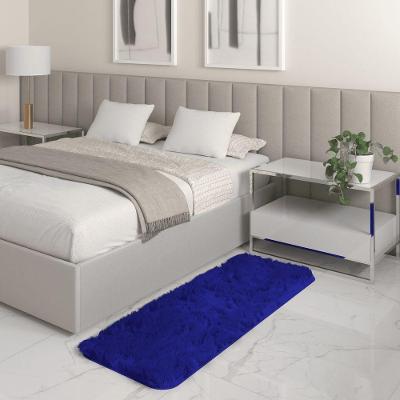 Tapete Passadeira Quarto Antiderrapante Azul 50 X 140 Cm