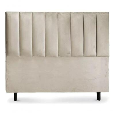 Cabeceira De Cama Box Carla King 195 Cm Suede Bege - Do Lar Móveis E Decoração