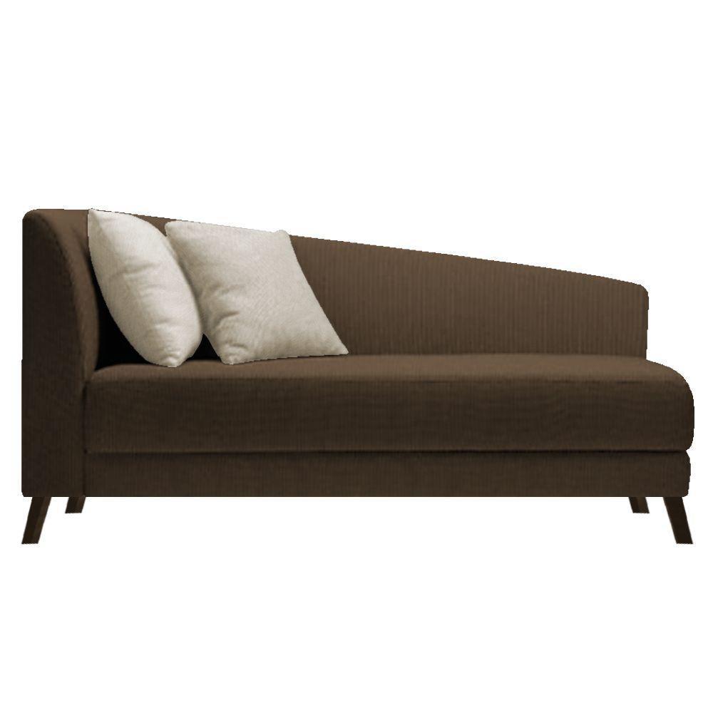 Recamier Heitor 160cm Com Almofada Lado Direito Suede Cor Marrom/bege - 1