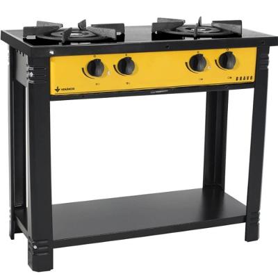 Fogão Industrial Venâncio A Gás Bravo 2 Bocas Amarelo Esmaltado Br2bam