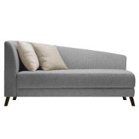 Recamier Heitor 160cm Com Almofada Lado Direito Suede Cor Cinza/bege - 1