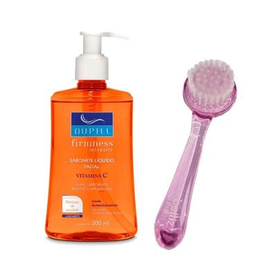 Escova E Sabonete Limpeza Facial Skin Care Vitamina C Nupill