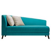 Recamier Heitor 160cm Com Almofada Lado Direito Suede Cor Azul Turquesa/bege - 1