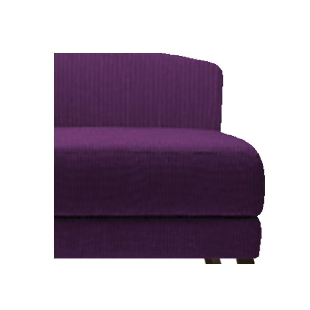 Recamier Heitor 160cm Com Almofada Lado Direito Suede Cor Roxo/bege - 2