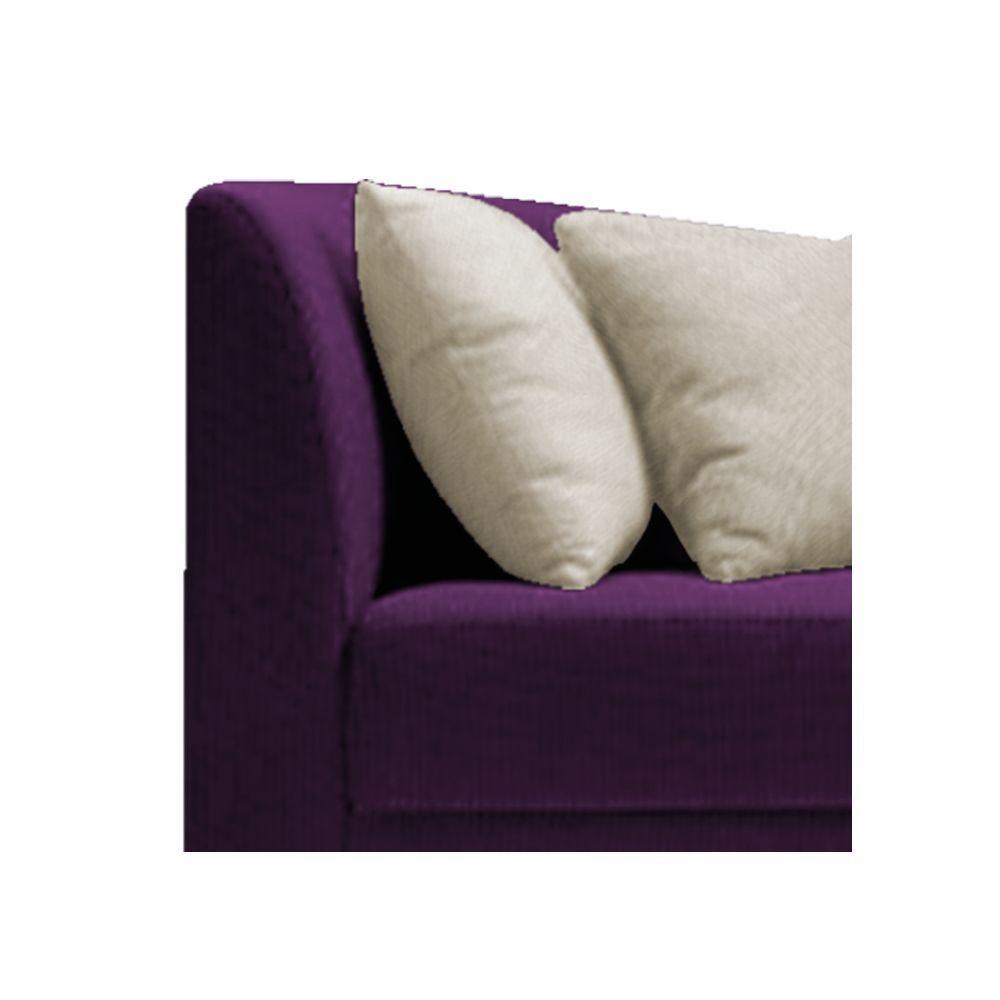 Recamier Heitor 160cm Com Almofada Lado Direito Suede Cor Roxo/bege - 3