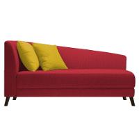 Recamier Heitor 160cm Com Almofada Lado Direito Suede Cor Vermelho/amarelo - 1