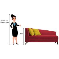 Recamier Heitor 160cm Com Almofada Lado Direito Suede Cor Vermelho/amarelo