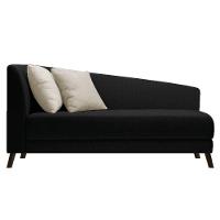 Recamier Heitor 160cm Com Almofada Lado Direito Suede Cor Preto/bege - 1