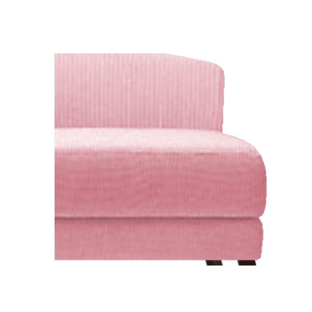 Recamier Heitor 140cm Com Almofada Lado Esquerdo Suede Cor Rosa Bebê/tiffany - 2