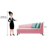 Recamier Heitor 140cm Com Almofada Lado Esquerdo Suede Cor Rosa Bebê/tiffany - 6