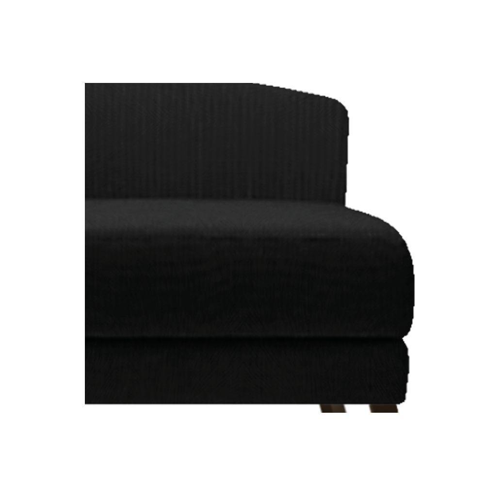 Recamier Heitor 140cm Com Almofada Lado Esquerdo Suede Cor Preto/bege - 2