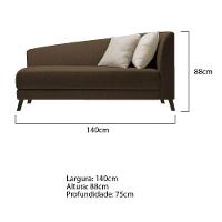 Recamier Heitor 140cm Com Almofada Lado Esquerdo Suede Cor Marrom/bege - 7