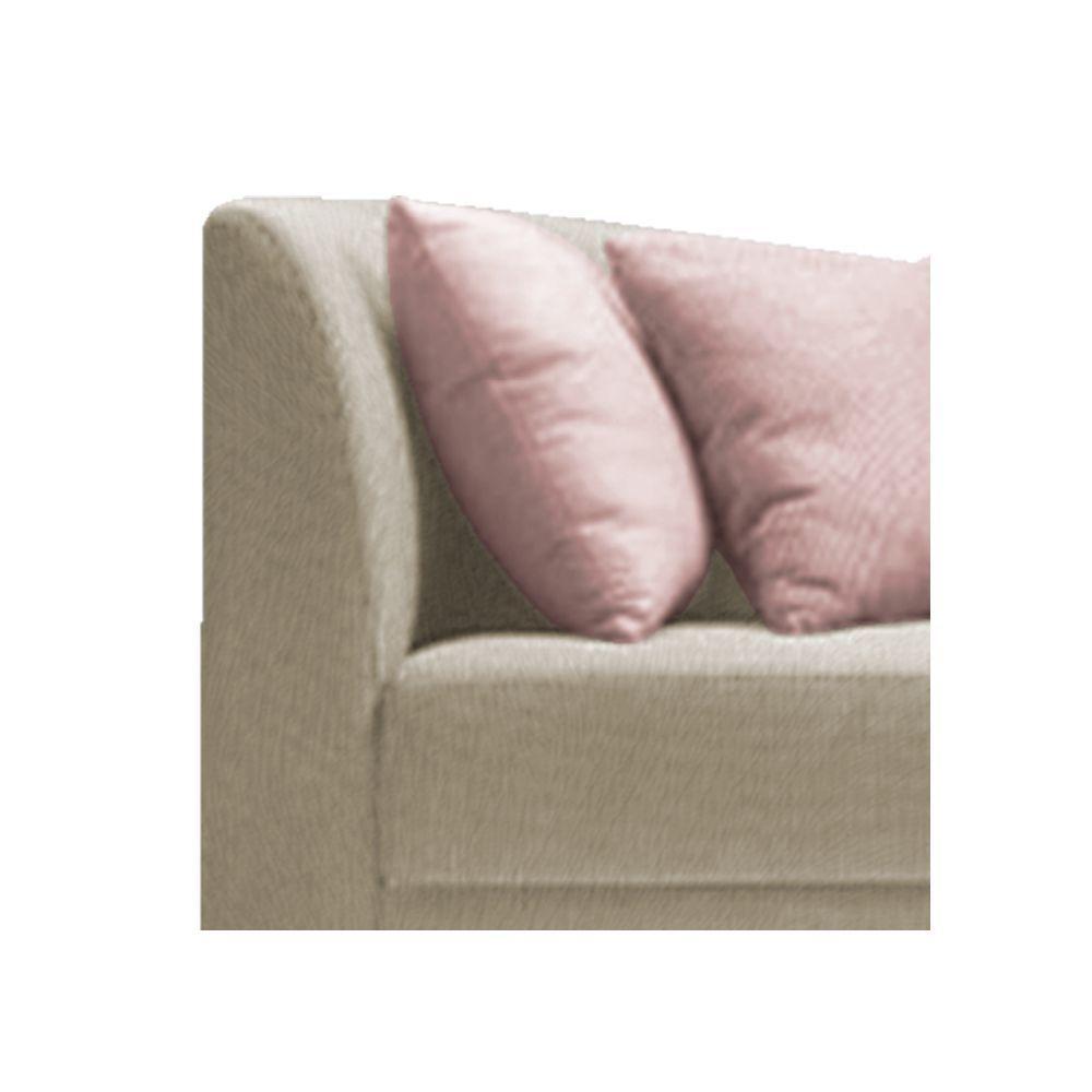 Recamier Heitor 140cm Com Almofada Lado Esquerdo Suede Cor Begê/rosê - 3