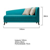 Recamier Heitor 140cm Com Almofada Lado Esquerdo Suede Cor Azul Turquesa/bege - 5