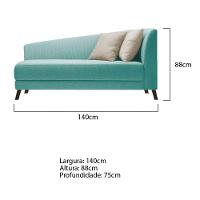 Recamier Heitor 140cm Com Almofada Lado Esquerdo Suede Cor Azul Tiffany/bege - 5