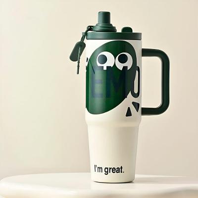 Copo Térmico 900ml Com Canudo – Mantém Bebidas Quentes E Geladas, Anti-derramamento verde