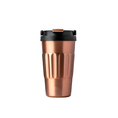 Copo Térmico Aço Inox 500ml Metalizado Café Suco Chá - Mantém Bebidas Quentes Ou Frias Por Horas bronze