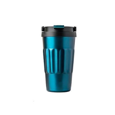 Copo Térmico Aço Inox 500ml Metalizado Café Suco Chá - Mantém Bebidas Quentes Ou Frias Por Horas azul