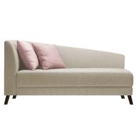 Recamier Heitor 140cm Com Almofada Lado Direito Suede Cor Begê/rosê - 1