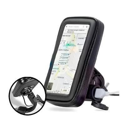 Suporte Capa Case Protetora Com Carregador Celular - Fixação Segura 360° Para Bicicleta E Moto