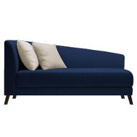 Recamier Heitor 140cm Com Almofada Lado Direito Suede Cor Azul Marinho/bege - 1