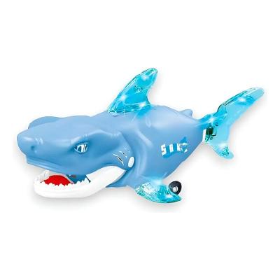 Brinquedo Robô Tubarão Dançarino Fujão Luz Som Diversão azul