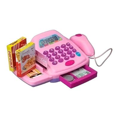 Brinquedo Caixa Registradora Acessórios Calculadora Diversão Modelo:rosa