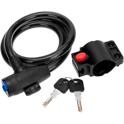 Cadeado Trava Para Bicicleta Com Chave E Suporte – Corrente De Aço 1,5m, Alta Segurança