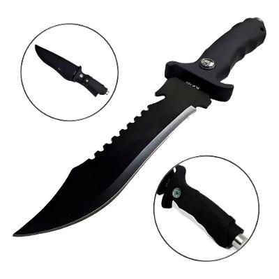 Faca Esportiva 29cm Com Bússola Integrada E Estojo – Lâmina Em Aço Inox Para Camping, Trilhas E Aventuras Outdoor