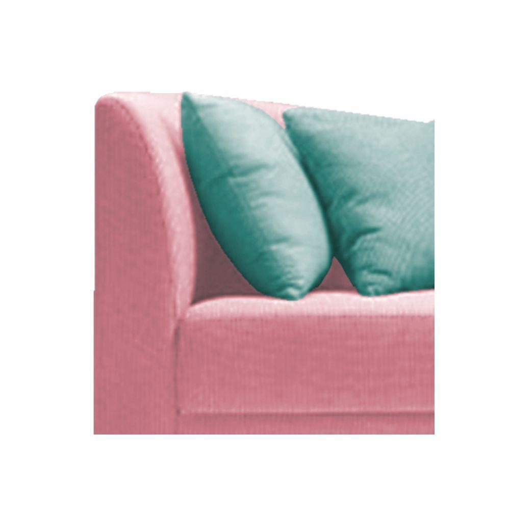 Recamier Heitor 140cm Com Almofada Lado Direito Suede Cor Rosa Bebê/tiffany - 3