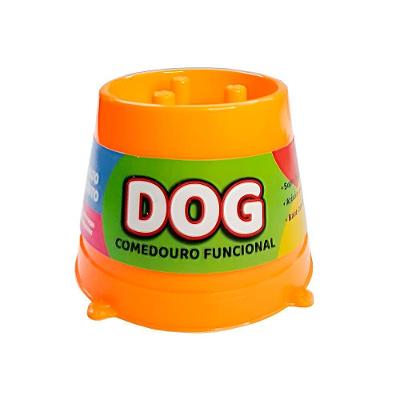 Comedouro Alto Funcional Lento Plástico Anti-formiga laranja