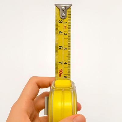 Trena Métrica Manual Com Trava Acrílico Transparente 3m - Gancho Magnético E Alta Durabilidade