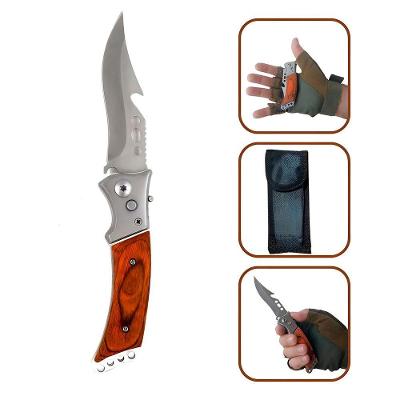 Canivete Dobrável Aço Inox Com Abertura Rápida E Estojo – 21cm Resistente E Versátil Defesa Sobrevivência