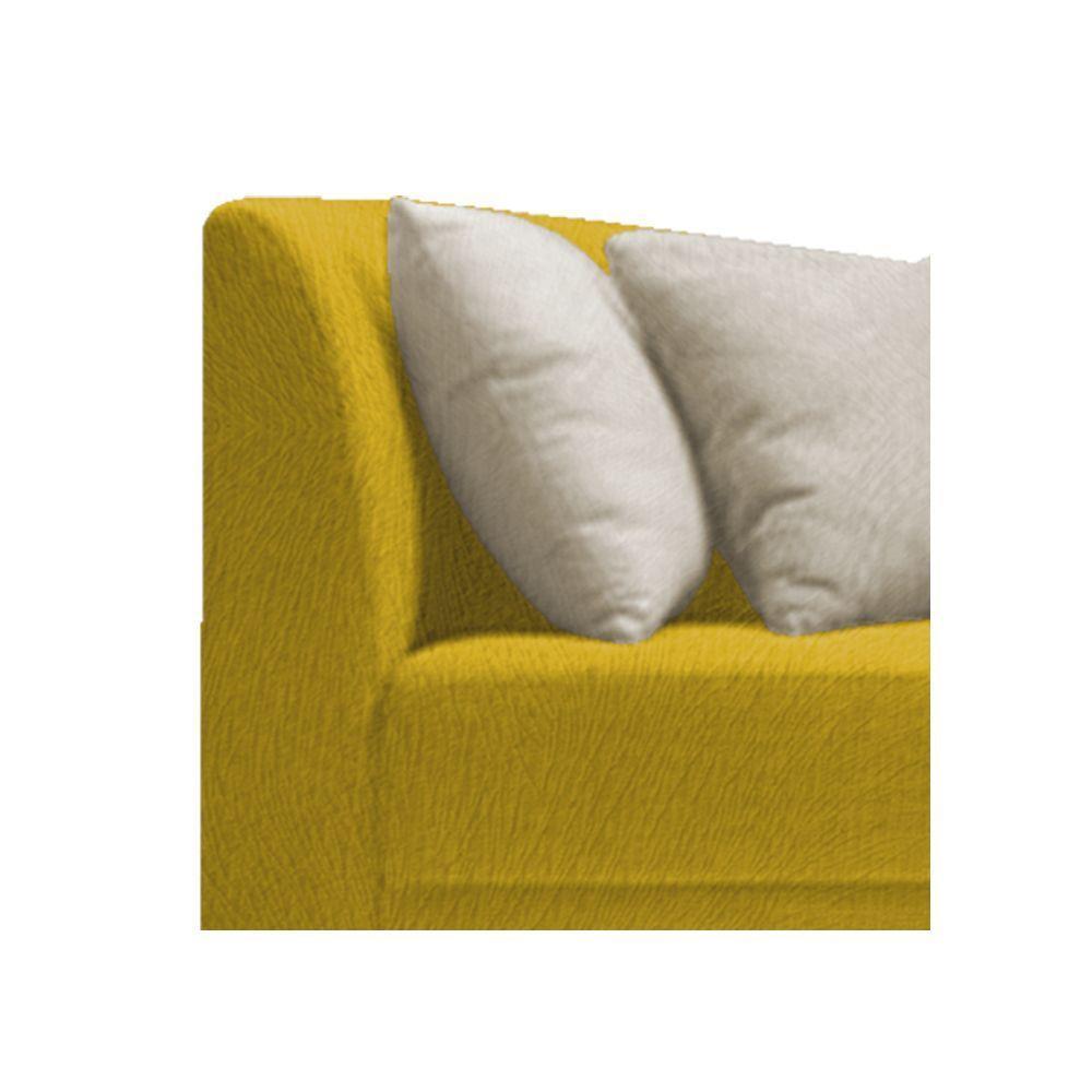 Recamier Heitor 140cm Com Almofada Lado Direito Suede Cor Amarelo/bege - 3