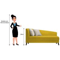 Recamier Heitor 140cm Com Almofada Lado Direito Suede Cor Amarelo/bege